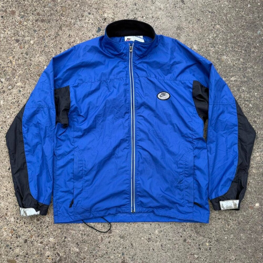 Vintage 90s Nike F.I.T Blue Track Top Jacket • Sportswear • Size L